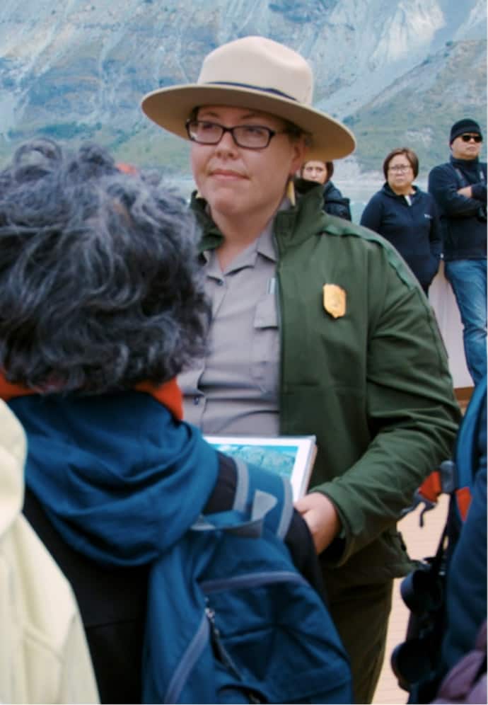 A National Park Ranger answers questions in Denali National Park & Preserve