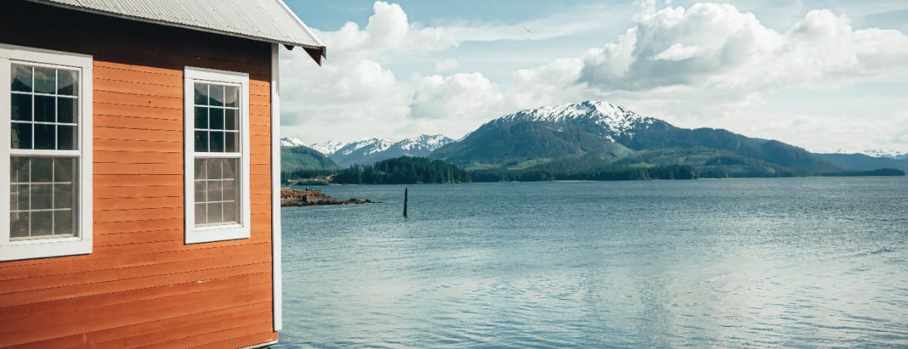 Holland America Line' Nieuw Amsterdam cruise ship sailing up the Inside Passage heading for Haines, Alaska