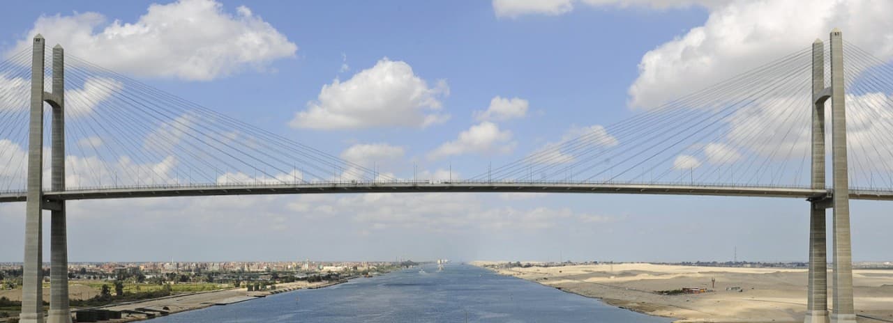 A bridge crossing the Suez Canal.