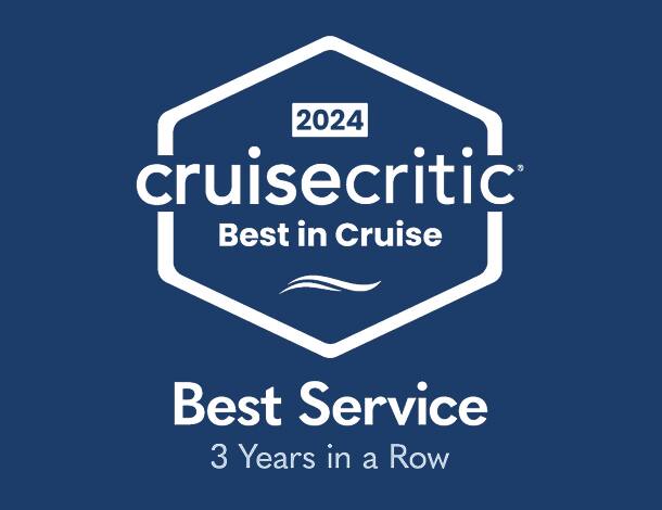2024 Cruise Critic - Best in Cruise - Best Service 3 Years in a Row