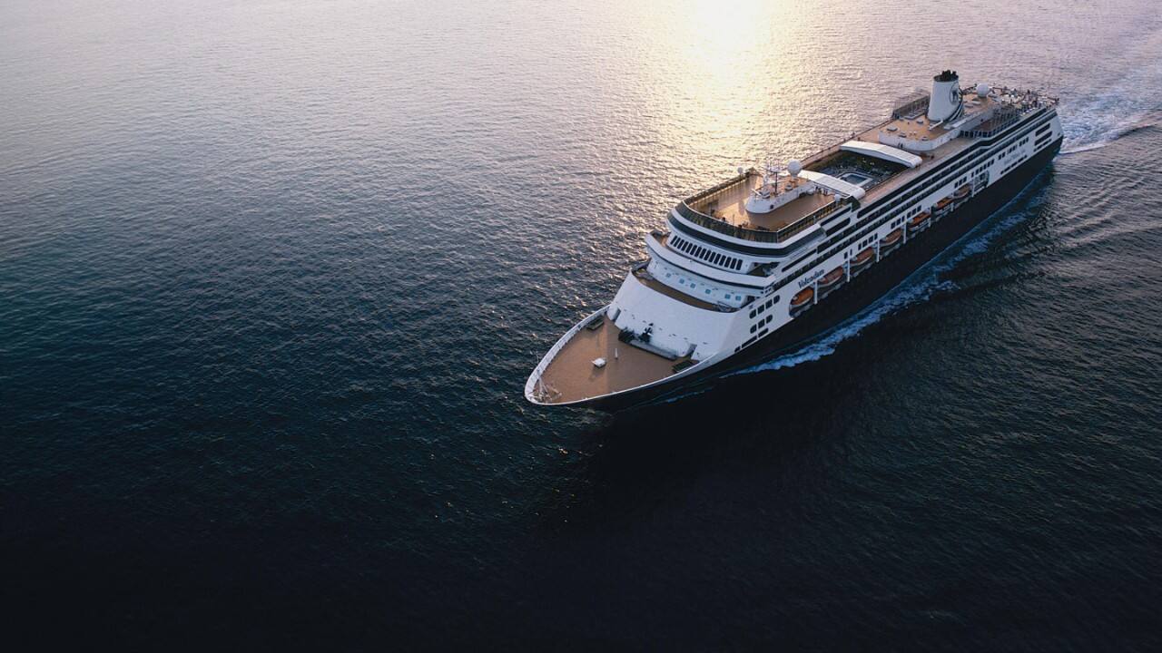 Aerial view of Holland America Line cruise ship.
