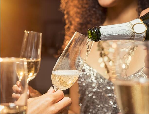 Champagne being served