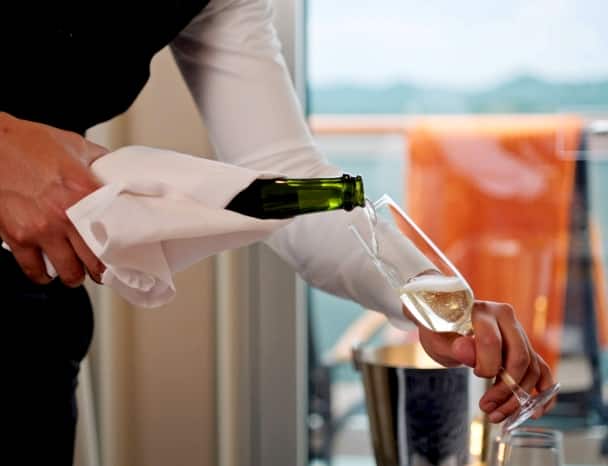 Champagne being served.