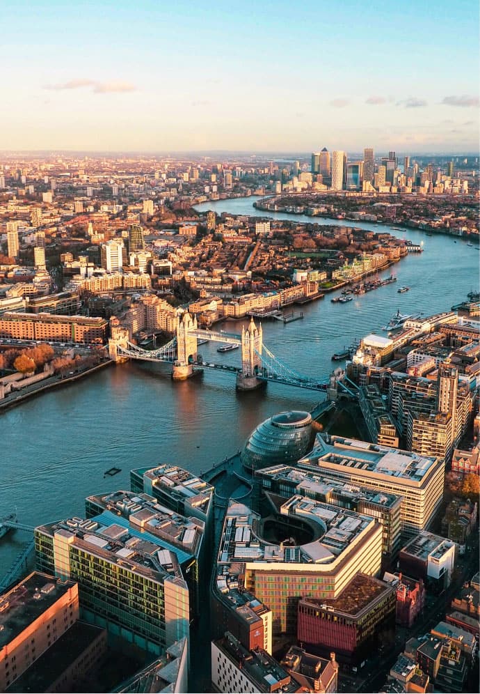 The Thames river in London, England.