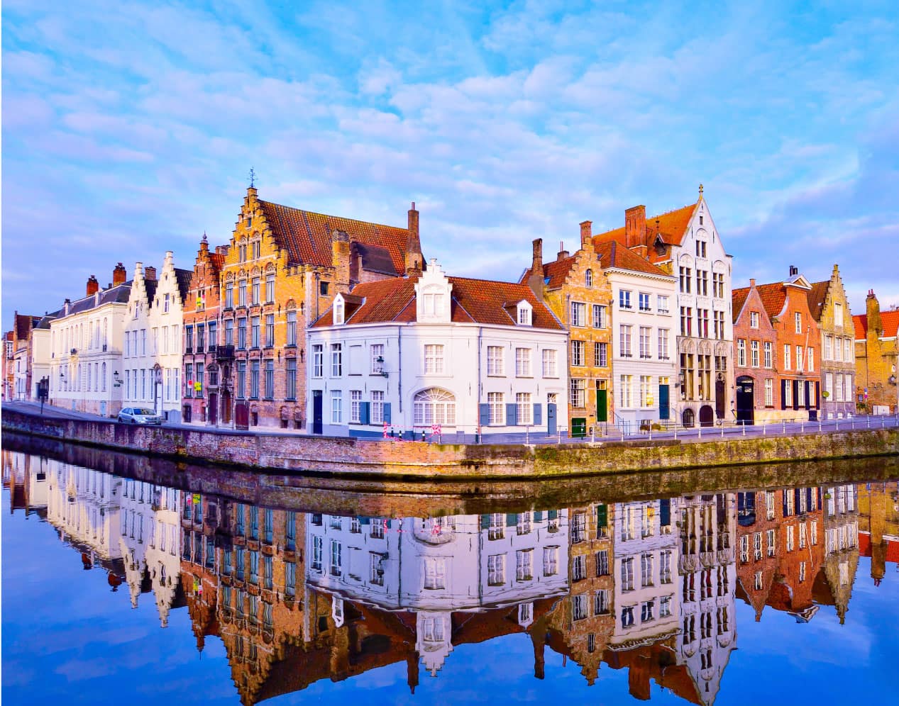 Buildings along the canals in Brugge, Belgium.