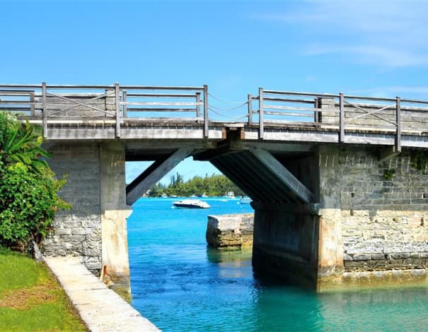 Small drawbridge in King's Wharf, Bermuda.