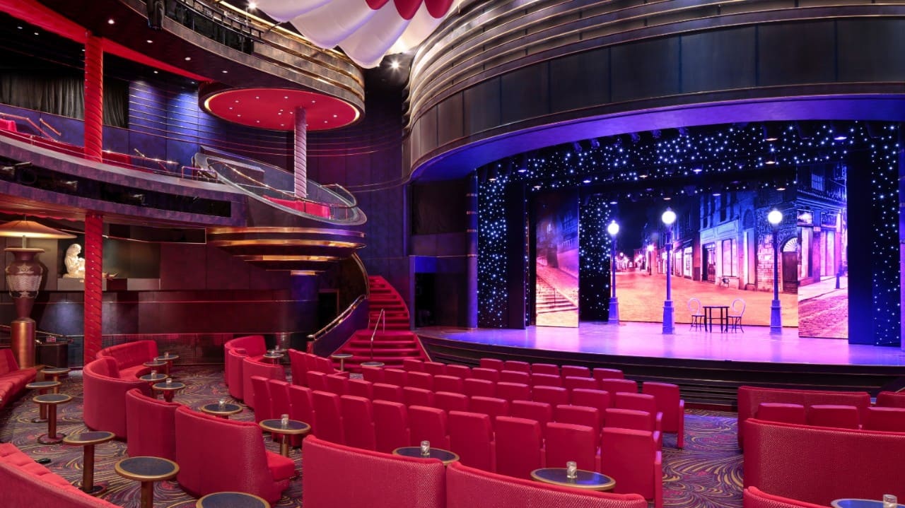 World Stage with seats around on board Zuiderdam