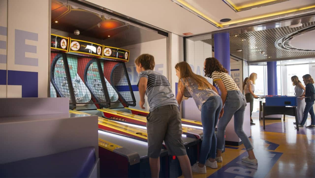 Kids playing games at the Kid's Club.