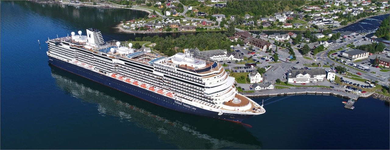 Holland America Line cruise ship in port