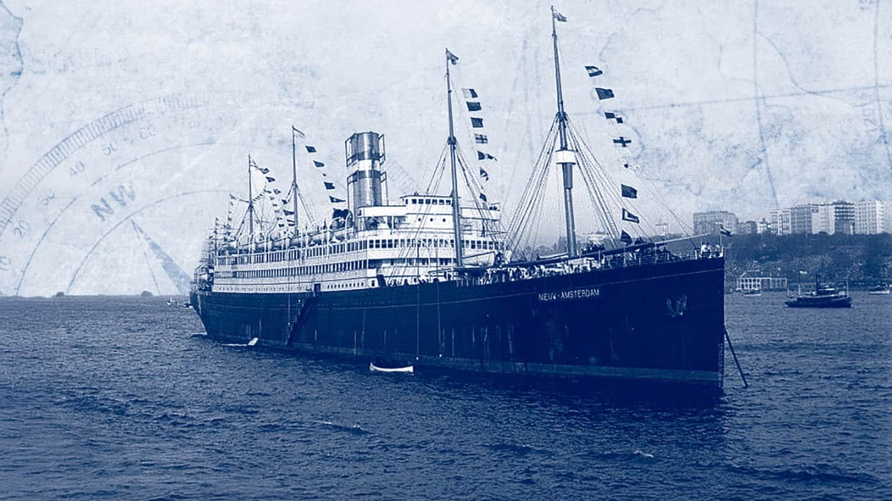 Legendary Voyages ship in the harbor.