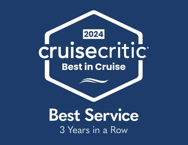 2024 Cruise Critic Best in Cruise Holland America Line Best Service 3 Years in a Row.